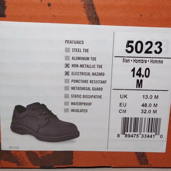 WORX by Red Wing Size 14 M ZINK OXFORD Black New Men\'s Composite Toe Work Shoes main image 5